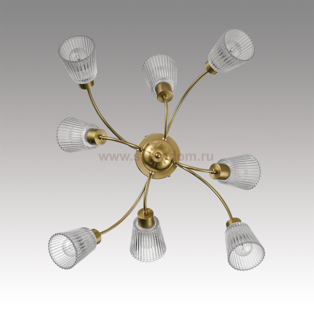 8154/8C COMFI LN25 медный/прозрачный, металл/стекло Потолочный светильник Е14 8*40W 220V IMANA