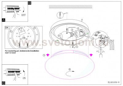 светильник для ванной комнаты и зеркал Eglo 81636 ELLA