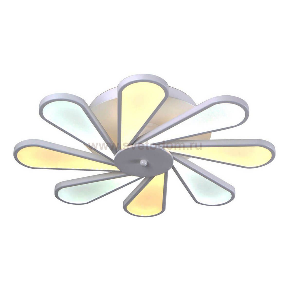 Светильник потолочный РОМАШКА диммируемый белый d56 h12 Led 60W 3000К-6000K с пультом ДУ Kink light 8178