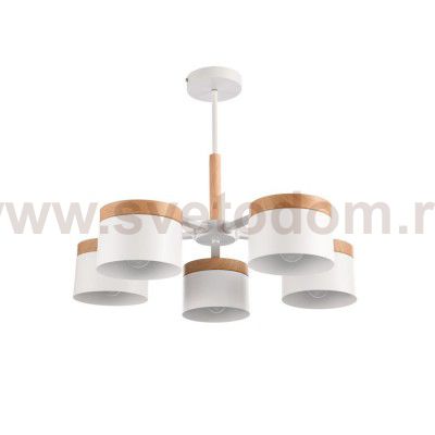 Светильник Colosseo 82412/5C белый/светлое дерево E27 5*60W