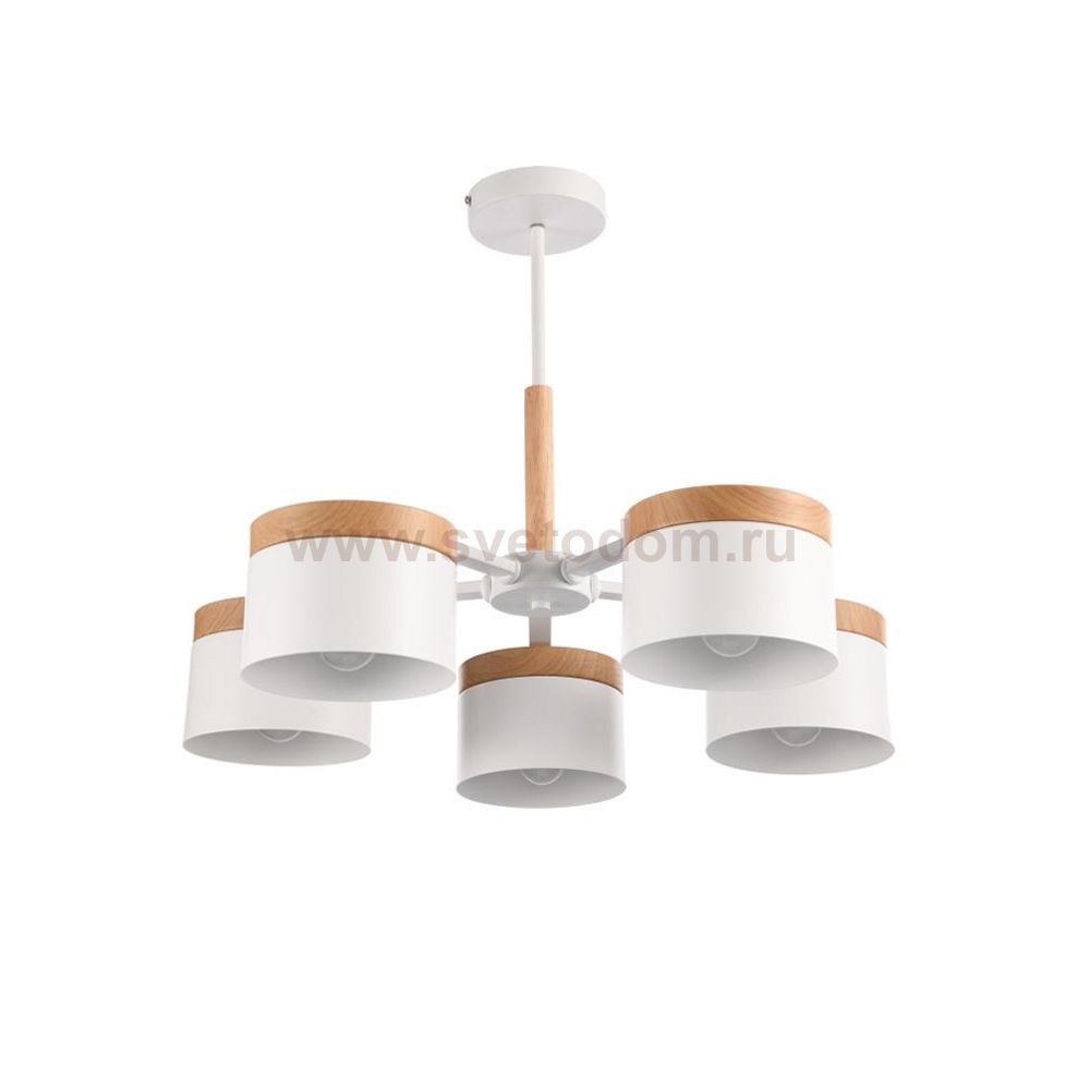 Светильник Colosseo 82412/5C белый/светлое дерево E27 5*60W