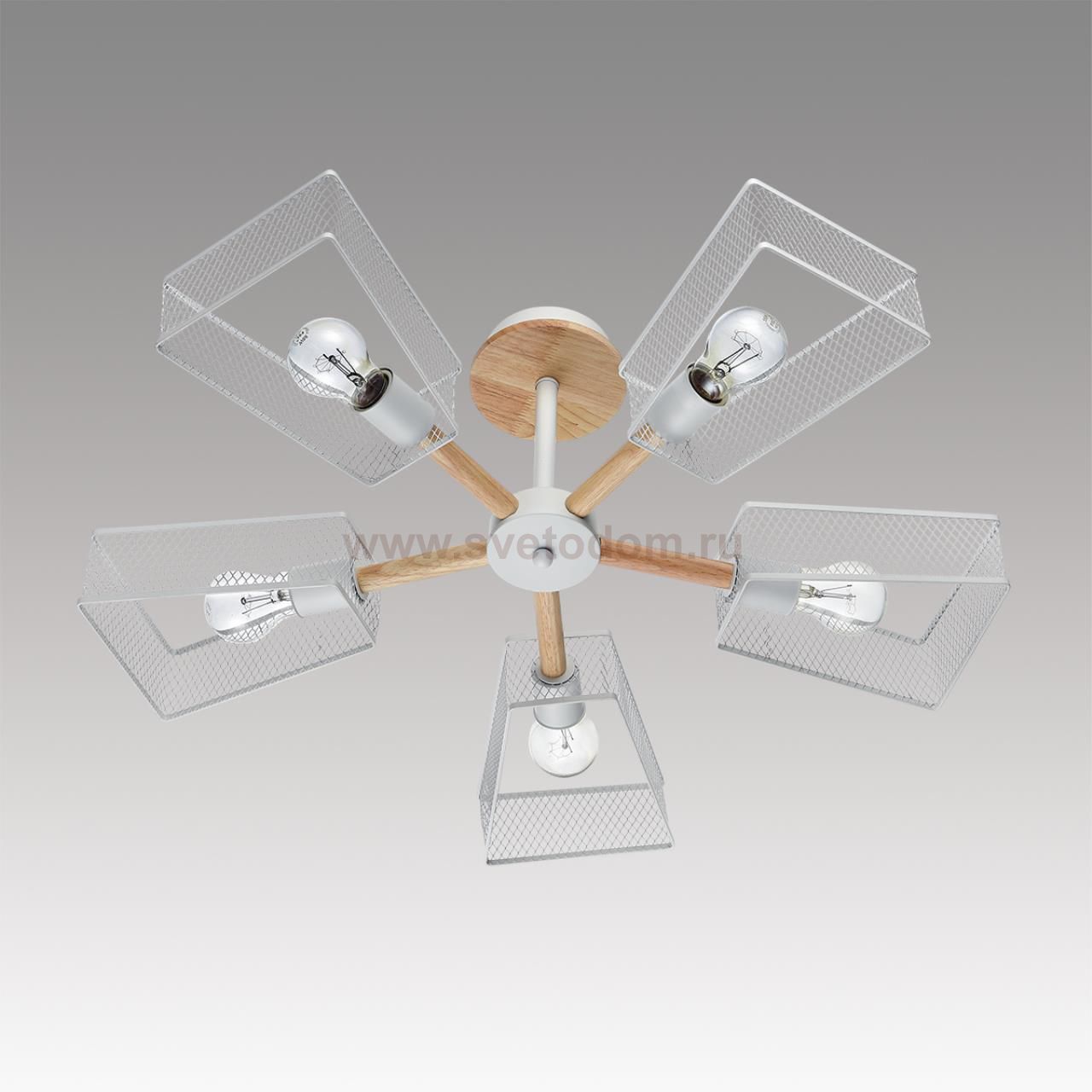 8246/5C COUNTY LN25 белый, металл/дерево Люстра потолочная Е27 5*60W 220V IRMA