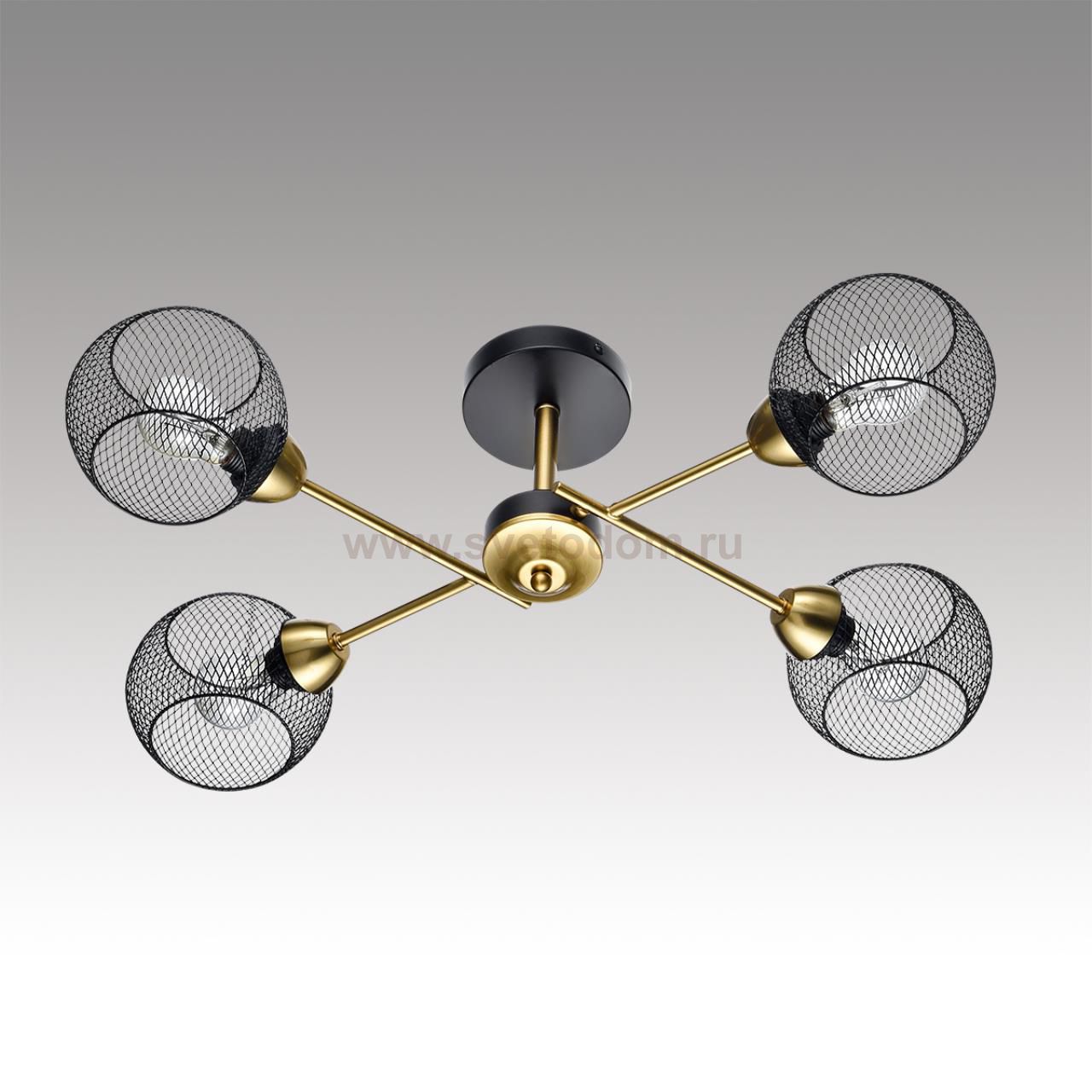 8247/4C COUNTY LN25 черный/бронза, металл Люстра потолочная Е27 4*60W 220V TUNARA