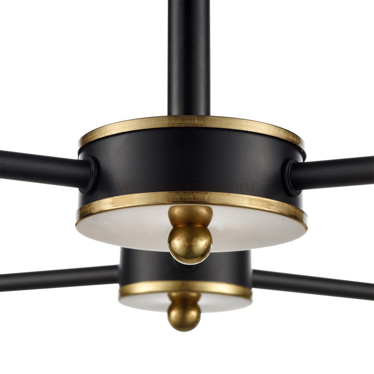 8249/6C COMFI LN 000 черный/античное золото/янтарный, металл/стекло Люстра потолочная Е27 6*60W 220V LANDA