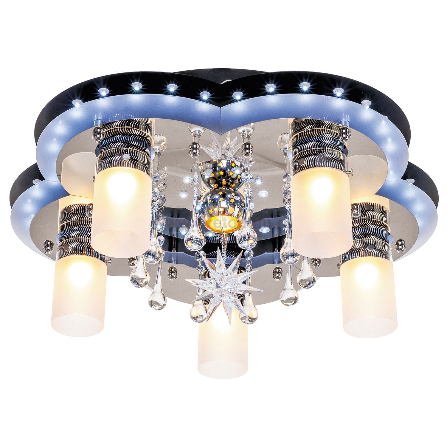 Светильник ЭкономСвет 8255/5+1BK+CR RC WT LED