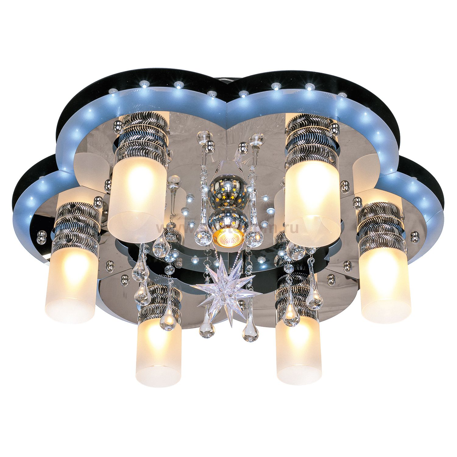 Светильник ЭкономСвет 8255/6+1BK+CR RC WT LED