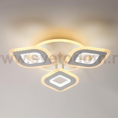 8255/62CL LEDIO LN 000 белый, металл/акрил Светильник потолочный с ПДУ LED 62W+подсветка 220V VIKKI