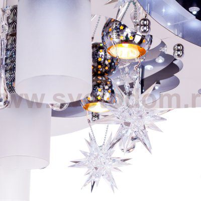 Светильник ЭкономСвет 8256/5+4BK+CR RC WT LED