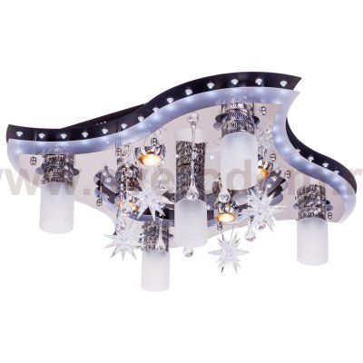 Светильник ЭкономСвет 8256/5+4BK+CR RC WT LED