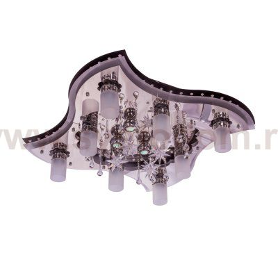 Светильник ЭкономСвет 8256/8+4BK+CR RC WT LED