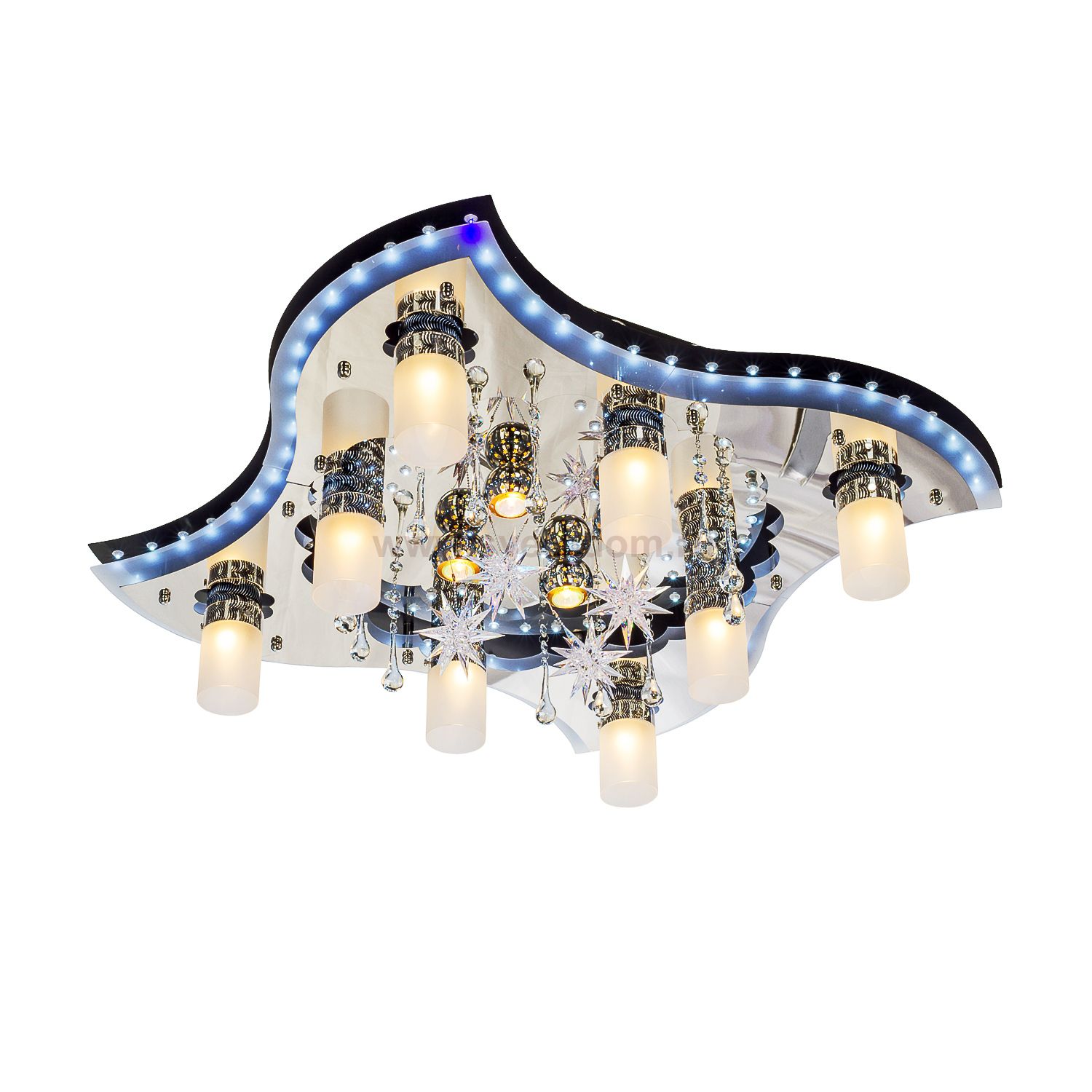 Светильник ЭкономСвет 8256/8+4BK+CR RC WT LED