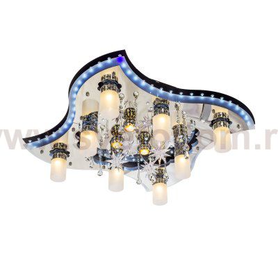 Светильник ЭкономСвет 8256/8+4BK+CR RC WT LED