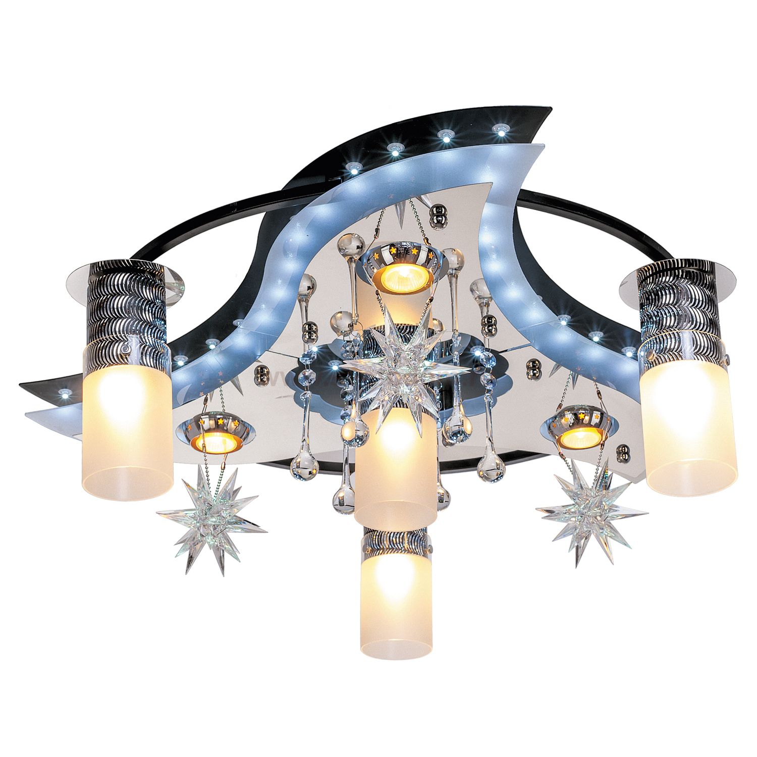 Потолочный светильник Экономсвет 8258/4+3BK CR RC WTLED