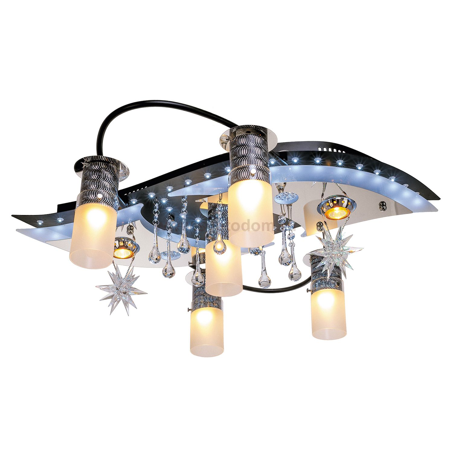 Светильник ЭкономСвет 8259/5+2BK CR RC WTLED