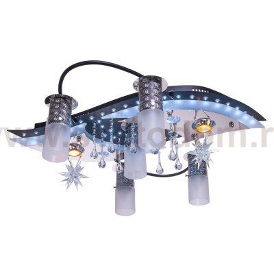 Светильник ЭкономСвет 8259/5+2BK CR RC WTLED