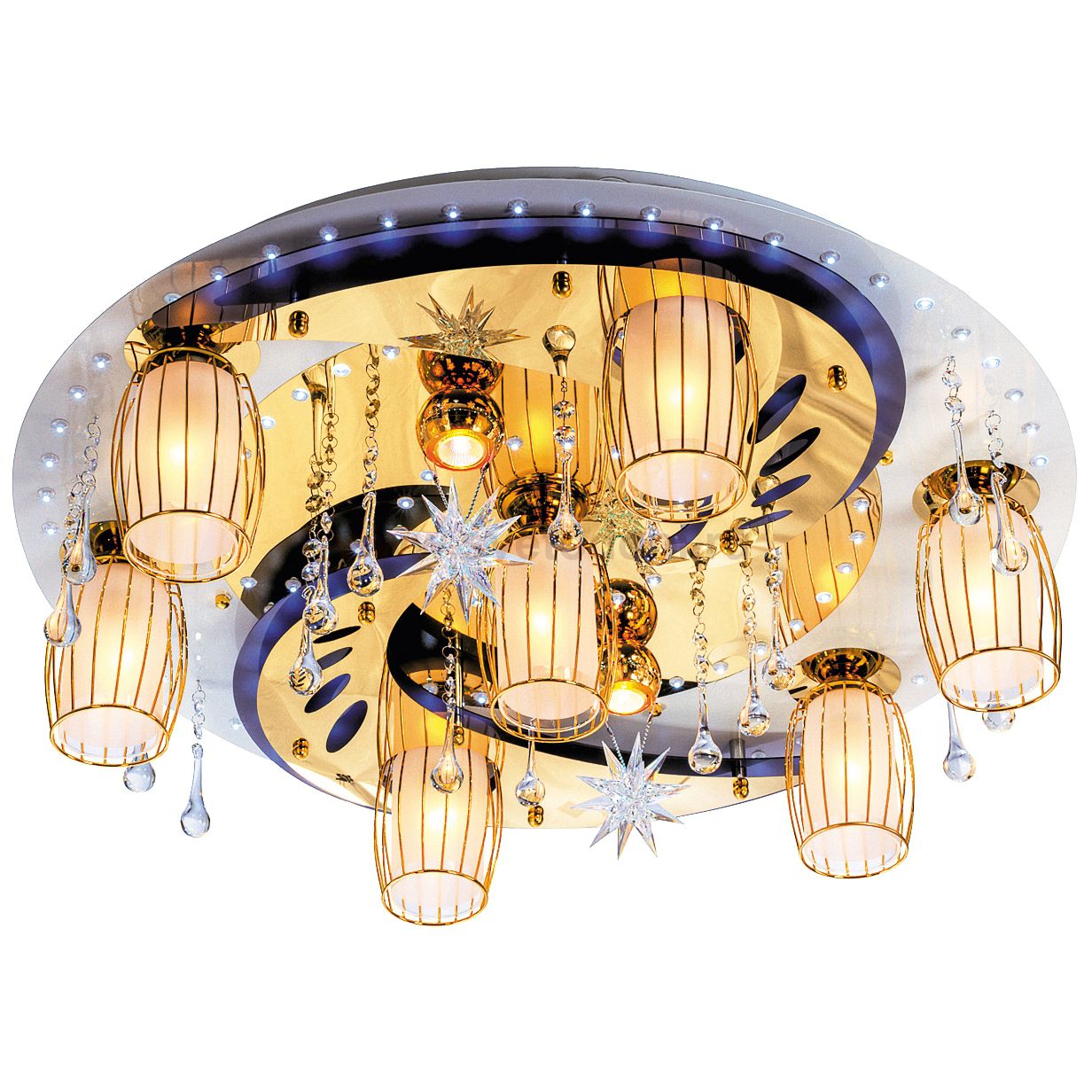 Потолочный светильник Экономсвет 8262/7+2WT+GD RC WT LED