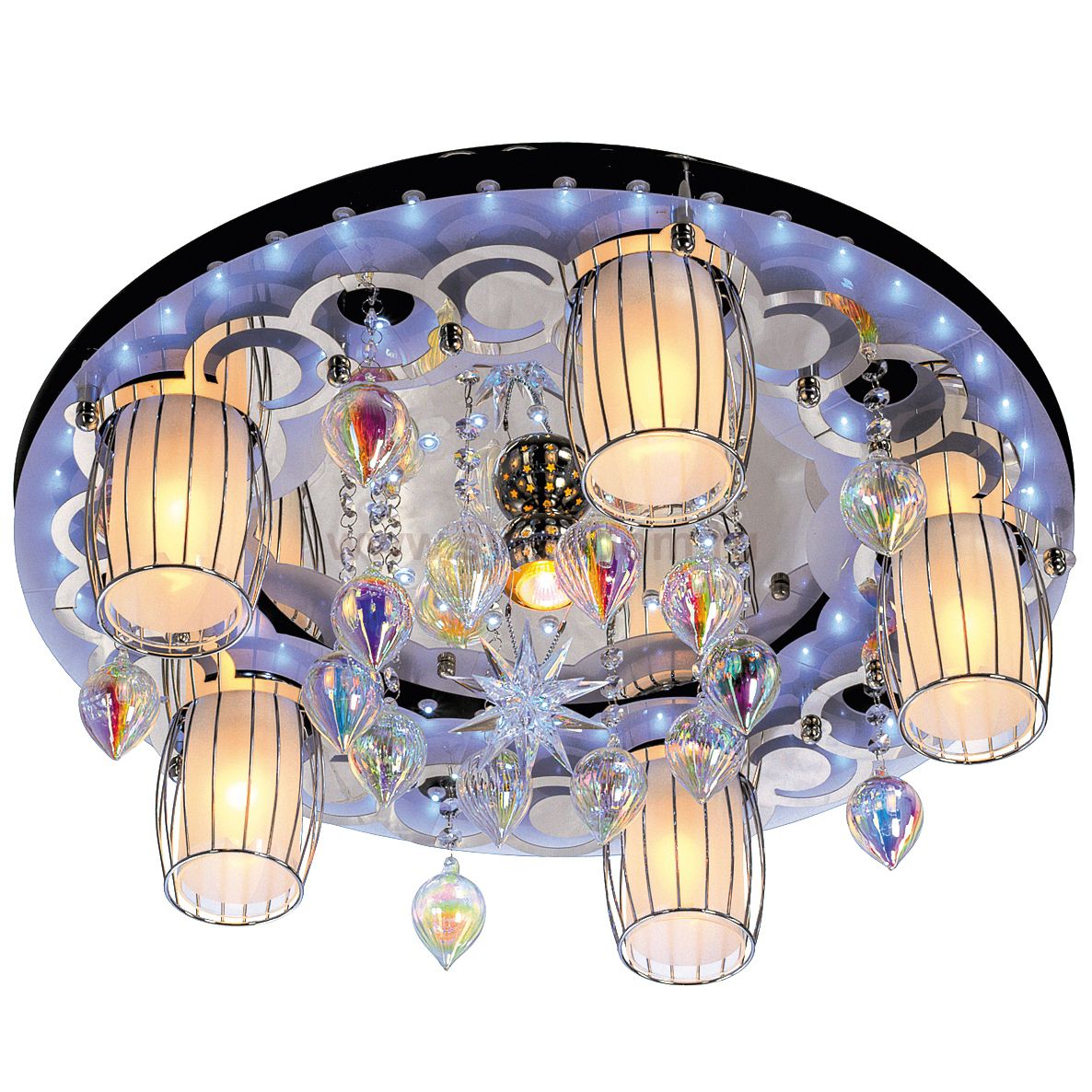 Потолочный светильник Экономсвет 8263/5+1BK+CR RC WT LED