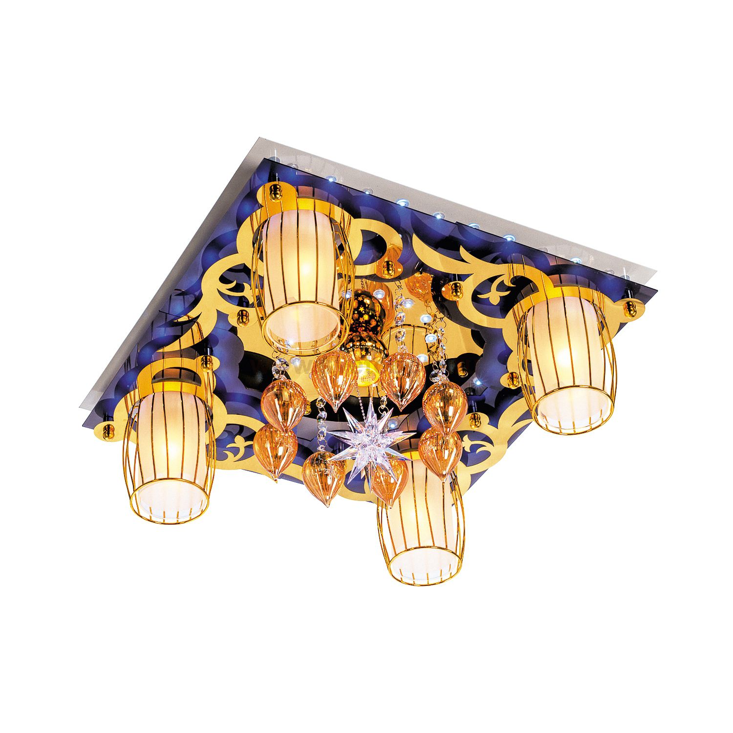 Потолочный светильник Экономсвет 8264/4+1WT+GD RC WT LED