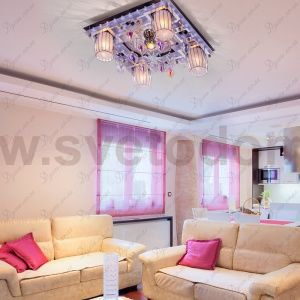 Светильник ЭкономСвет 8265/4+1BK+CR RC WT LED