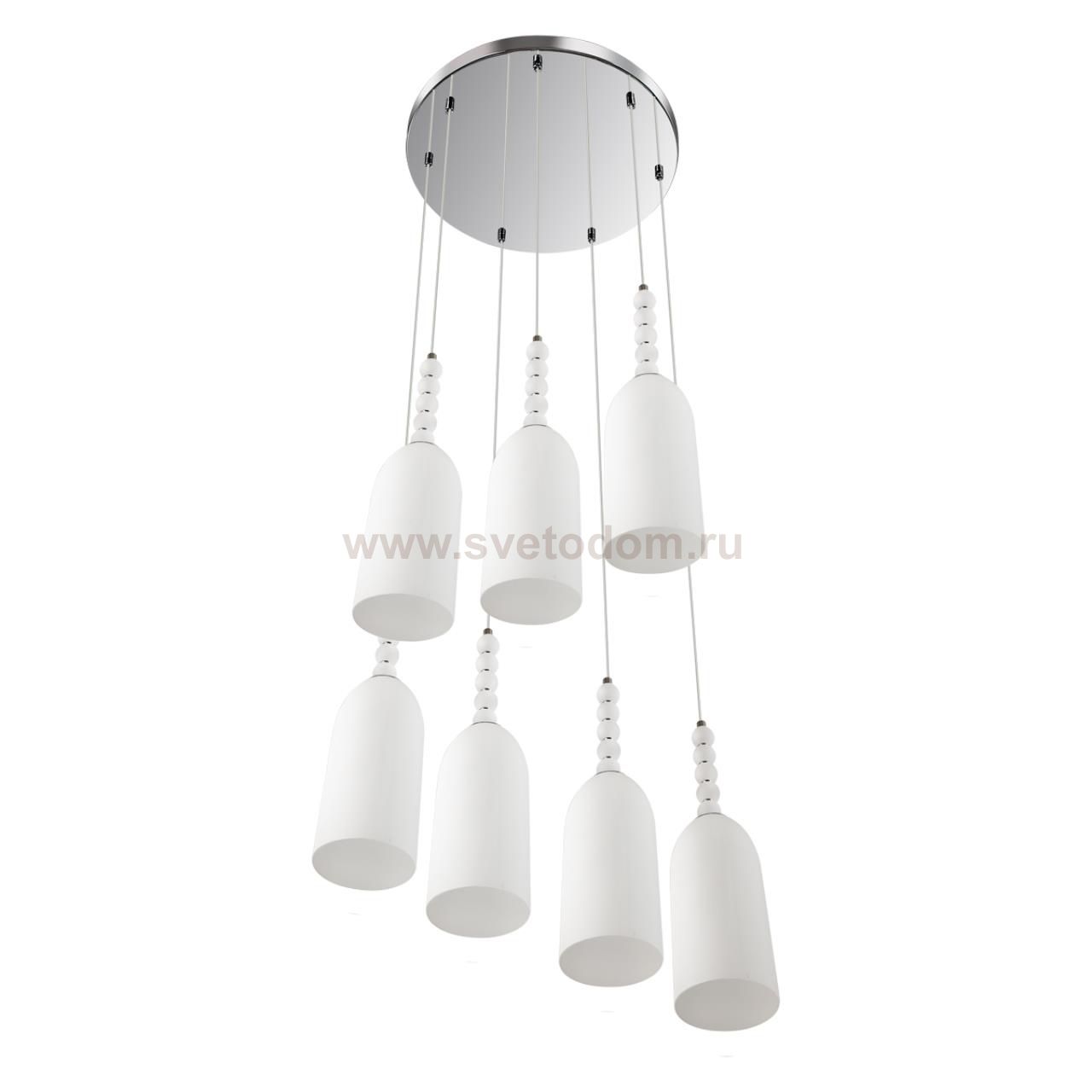 8270/7A NEOCLASSI хром/белый, металл/стекло Люстра каскадная Е14 7*40W 220V TRACY