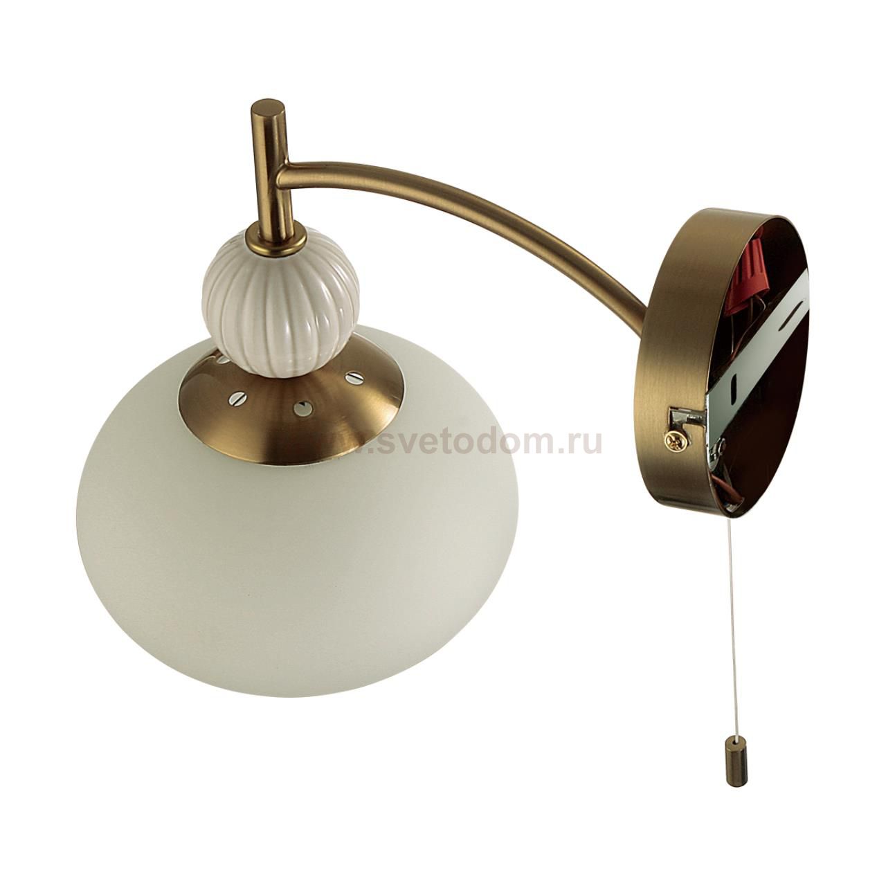 8272/1W NEOCLASSI латунь/бежевый/белый, металл/керамика/стекло Бра Е14 1*40W 220V GLORIYA