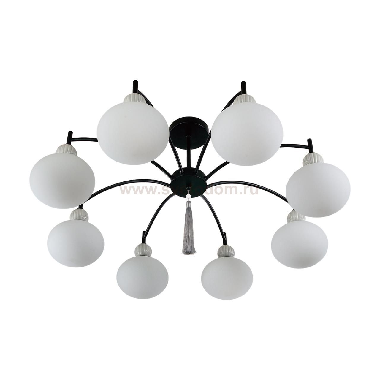 8273/8C NEOCLASSI черный/серый/белый, металл/керамика/стекло Люстра потолочная Е14 8*40W 220V GLORIYA