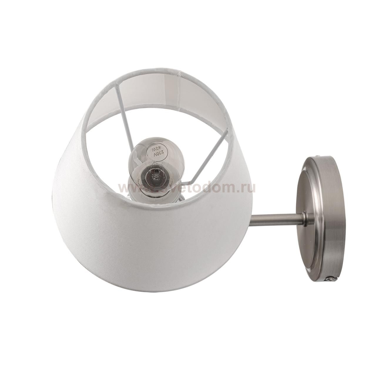 8274/1W CLASSI никель/белый/серый, металл/керамика/ткань Бра Е14 1*40W 220V VERMONT