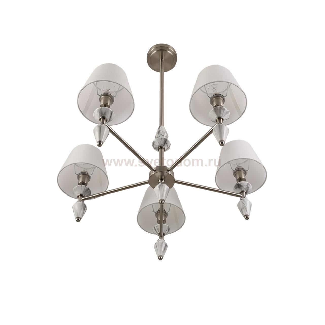 8274/5 CLASSI никель/белый/серый, металл/керамика/ткань Люстра Е14 5*40W 220V VERMONT
