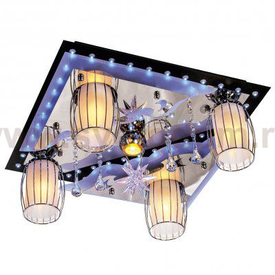 Потолочный светильник Экономсвет 8276/4+1BK+CR RC WT LED