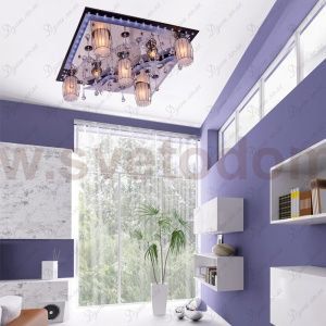 Светильник ЭкономСвет 8276/5+2BK+CR RC WT LED