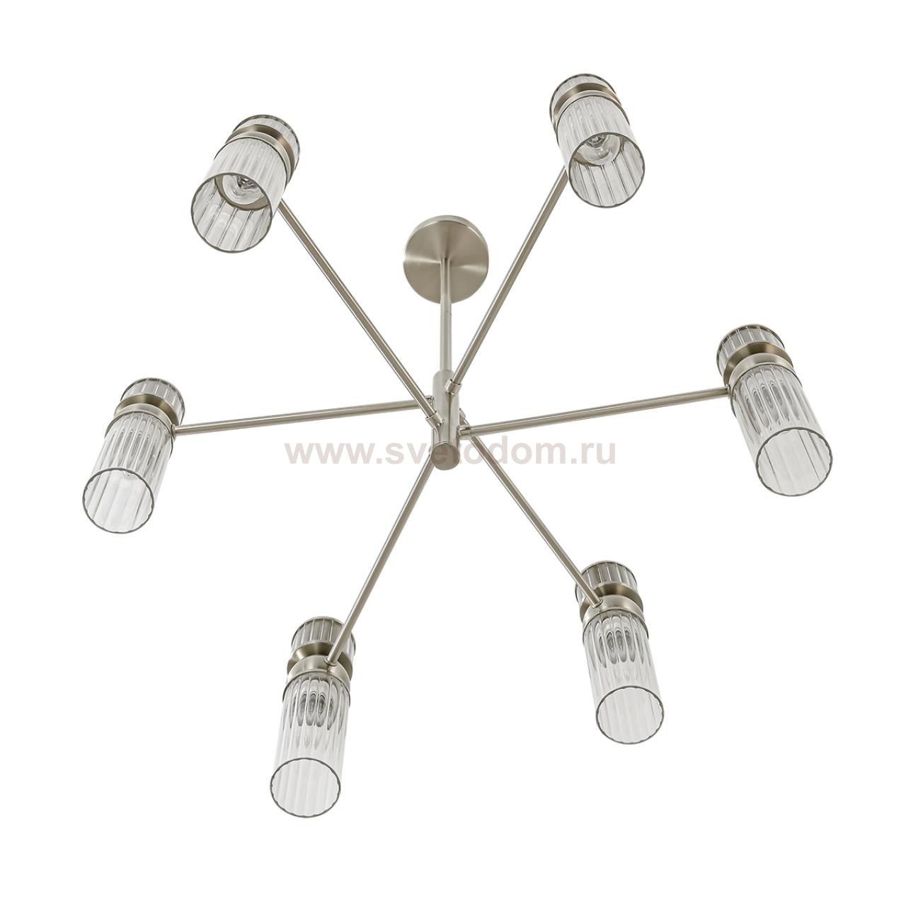 8277/6 MODERNI сатин никель/прозрачный, металл/стекло Люстра Е14 6*40W 220V DENVER