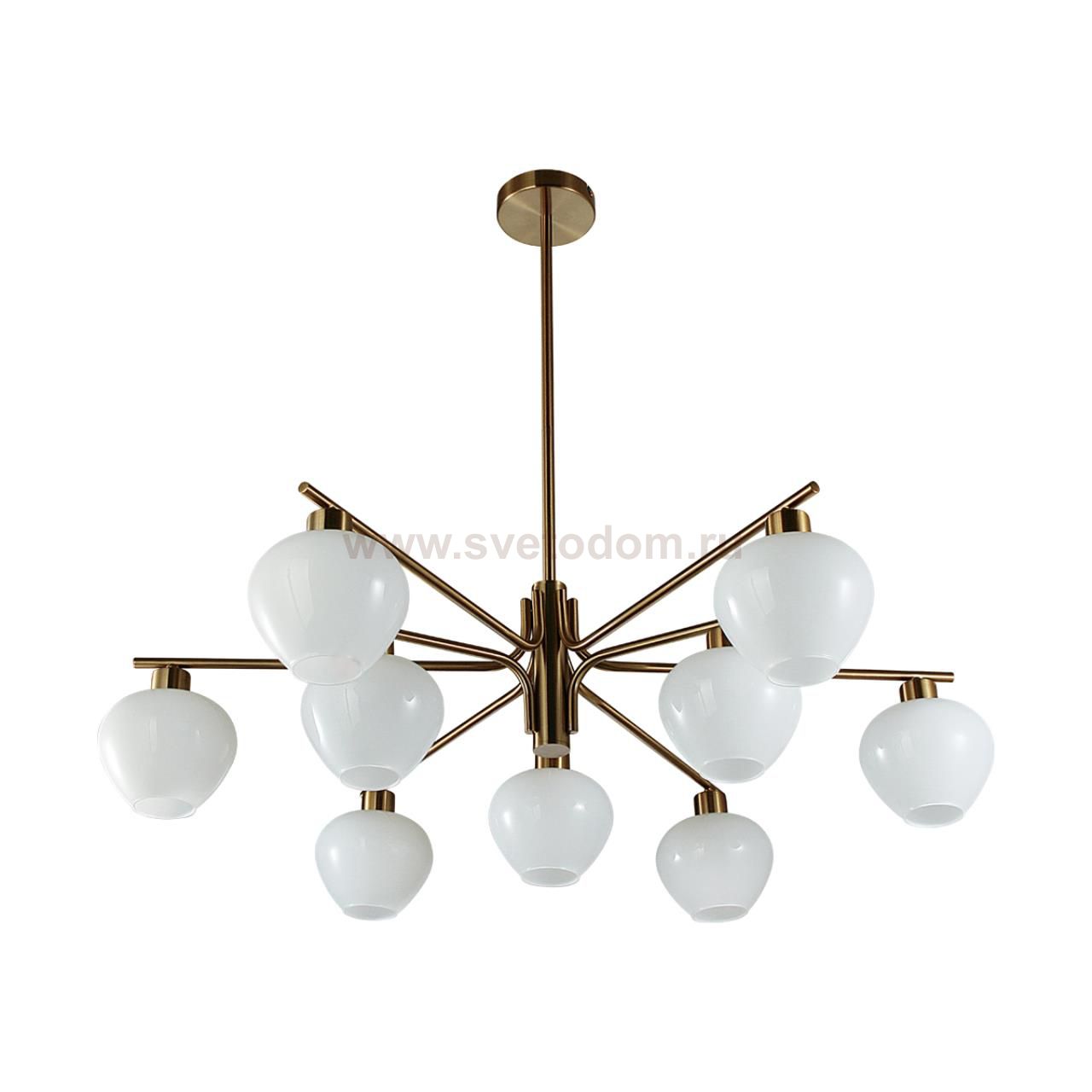 8278/9 MODERNI латунь/белый, металл/стекло Люстра Е14 9*40W 220V CARMELA