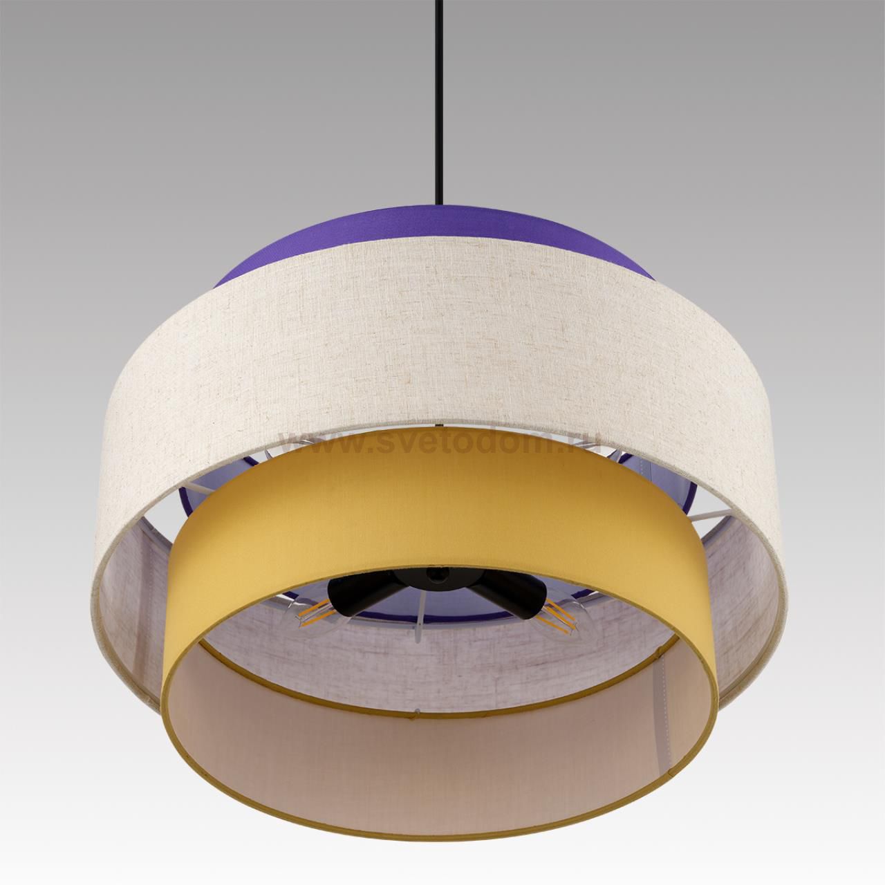 8281/4 MODERNI черный/фиолетовый/бежевый/желтый, металл/текстиль Светильник подвесной E14 4*40W 220V PALERMO