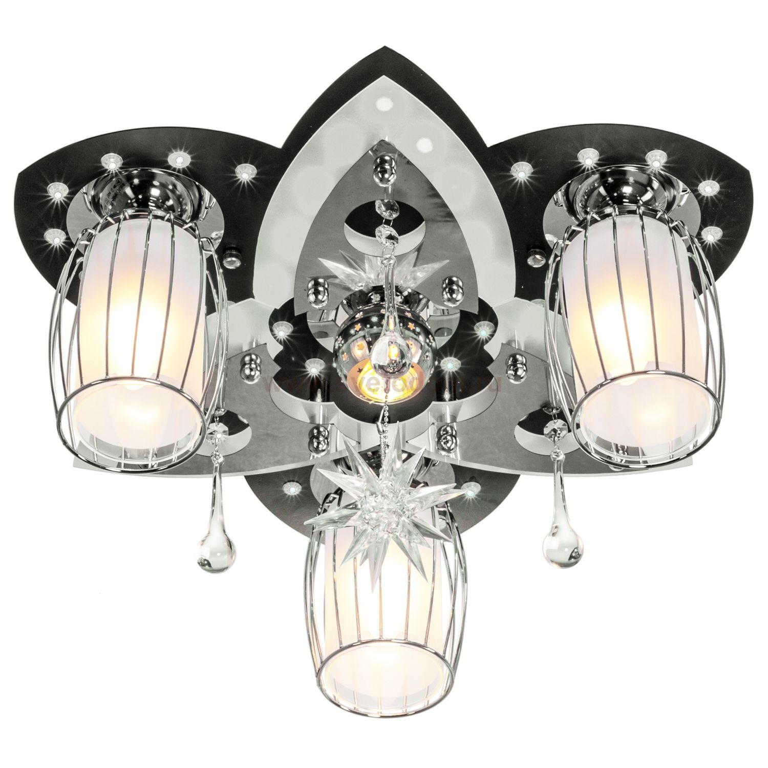 Светильник ЭкономСвет 8282/3+1BK+CR RC WTLED