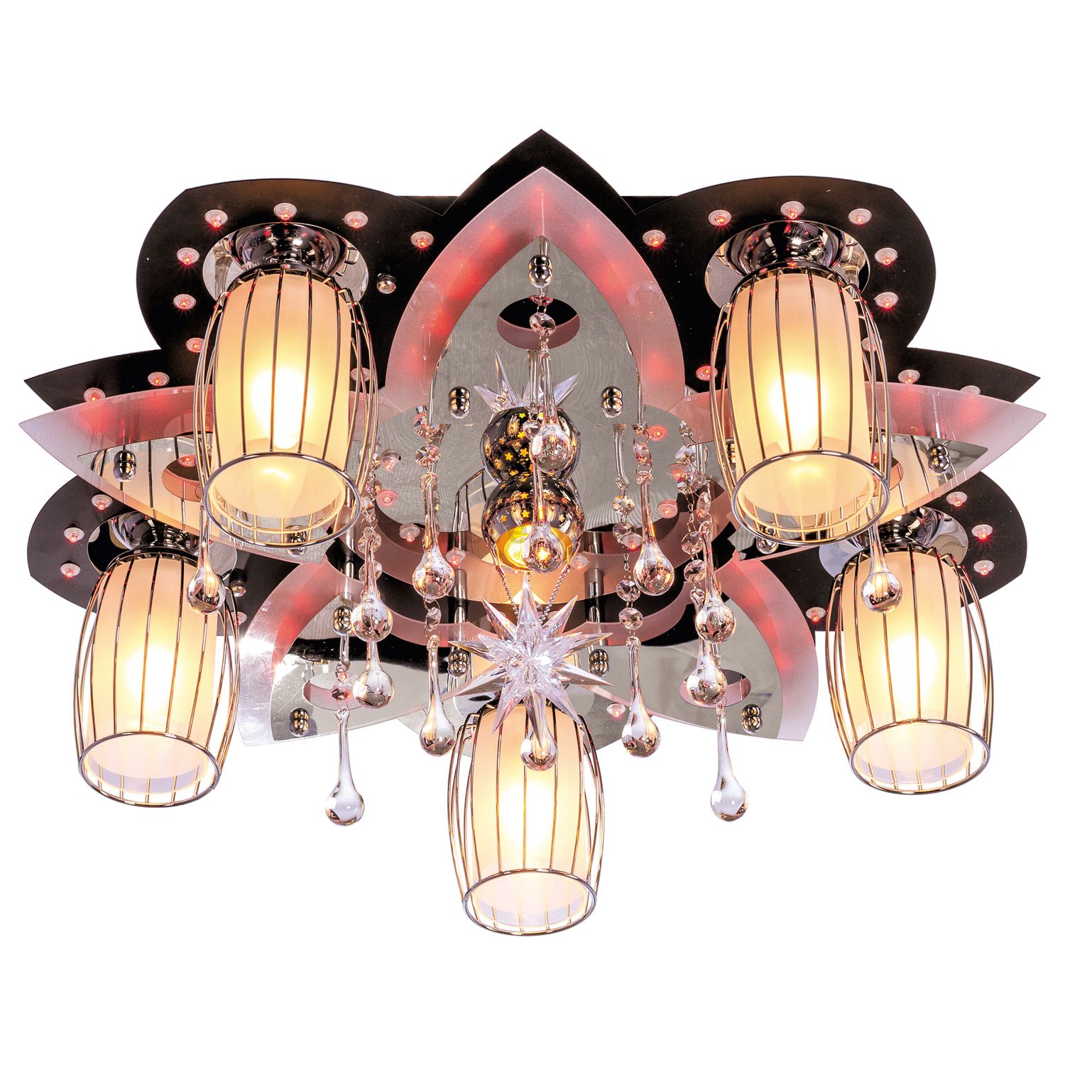 Потолочный светильник Экономсвет 8282/5+1BK+CR RC MIXLED