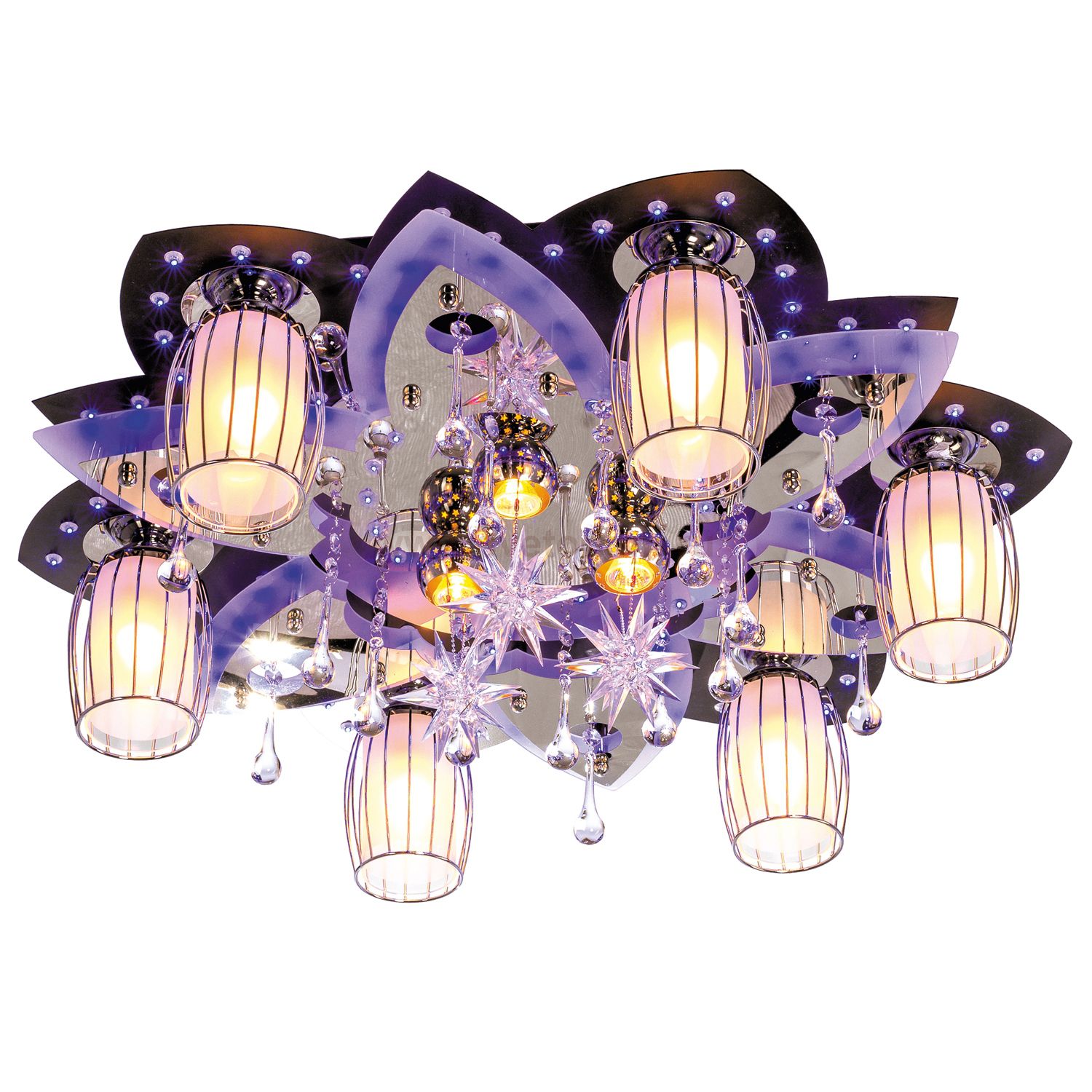 Люстра космос Экономсвет 8282/6+3BK+CR RC MIXLED