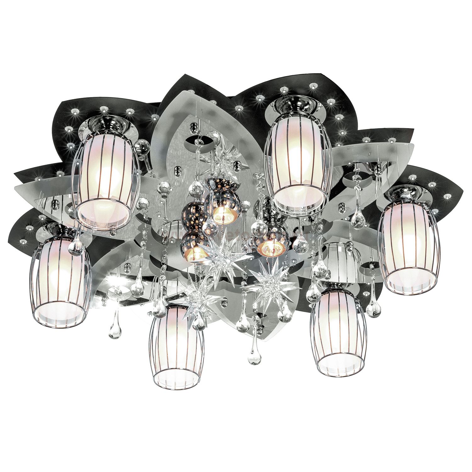 Светильник ЭкономСвет 8282/6+3BK+CR RC WTLED