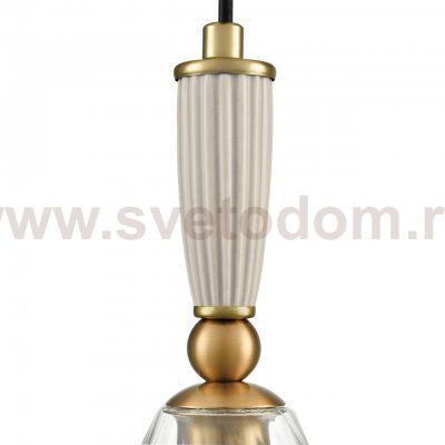 8284/1A SUSPENTIONI античная бронза/прозрачный, металл/керамика/стекло Подвес Е14 1*40W 220V DERBI