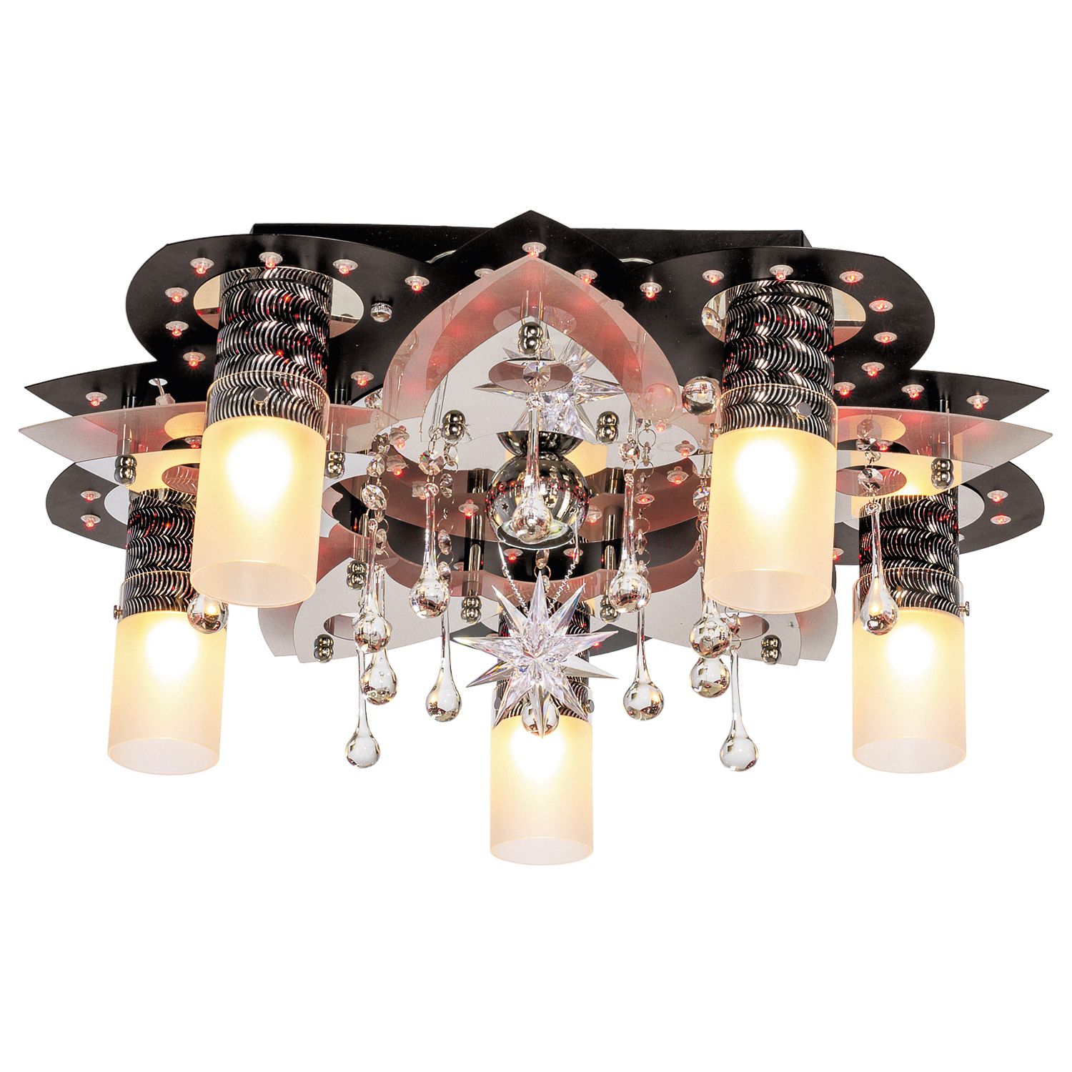 Потолочный светильник Экономсвет 8285/5+1BK+CR WT RC RBPLED