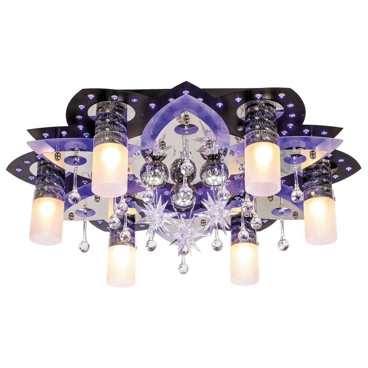 Люстра космос Экономсвет 8285/6+3BK+CR WT RC RBPLED