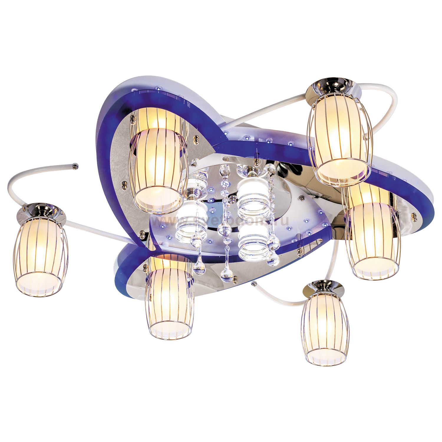 Потолочный светильник Экономсвет 8292/6+3WT+CR RC MIXLED