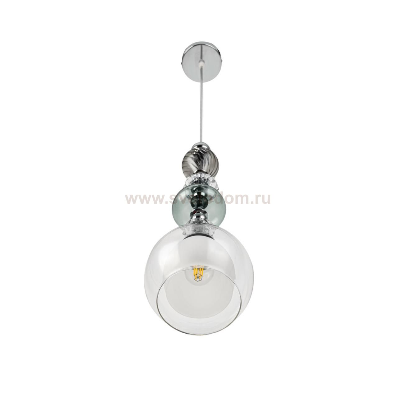 8294/1A MODERNI хром/белый/прозрачный, металл/стекло/хрусталь Подвес E27 1*60W 220V GANNA