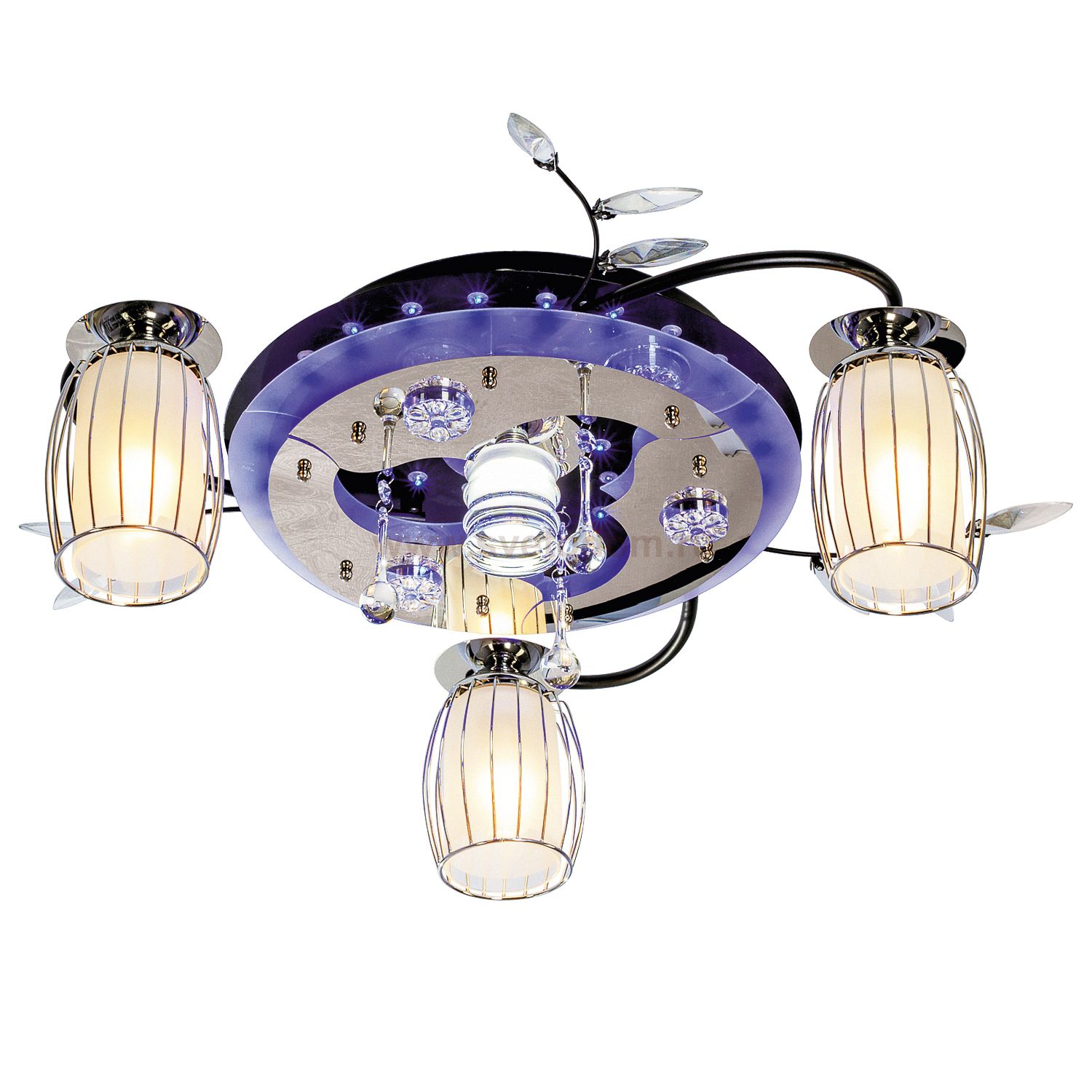 Светильник ЭкономСвет 8296/3+1BK+CR RC MIXLED