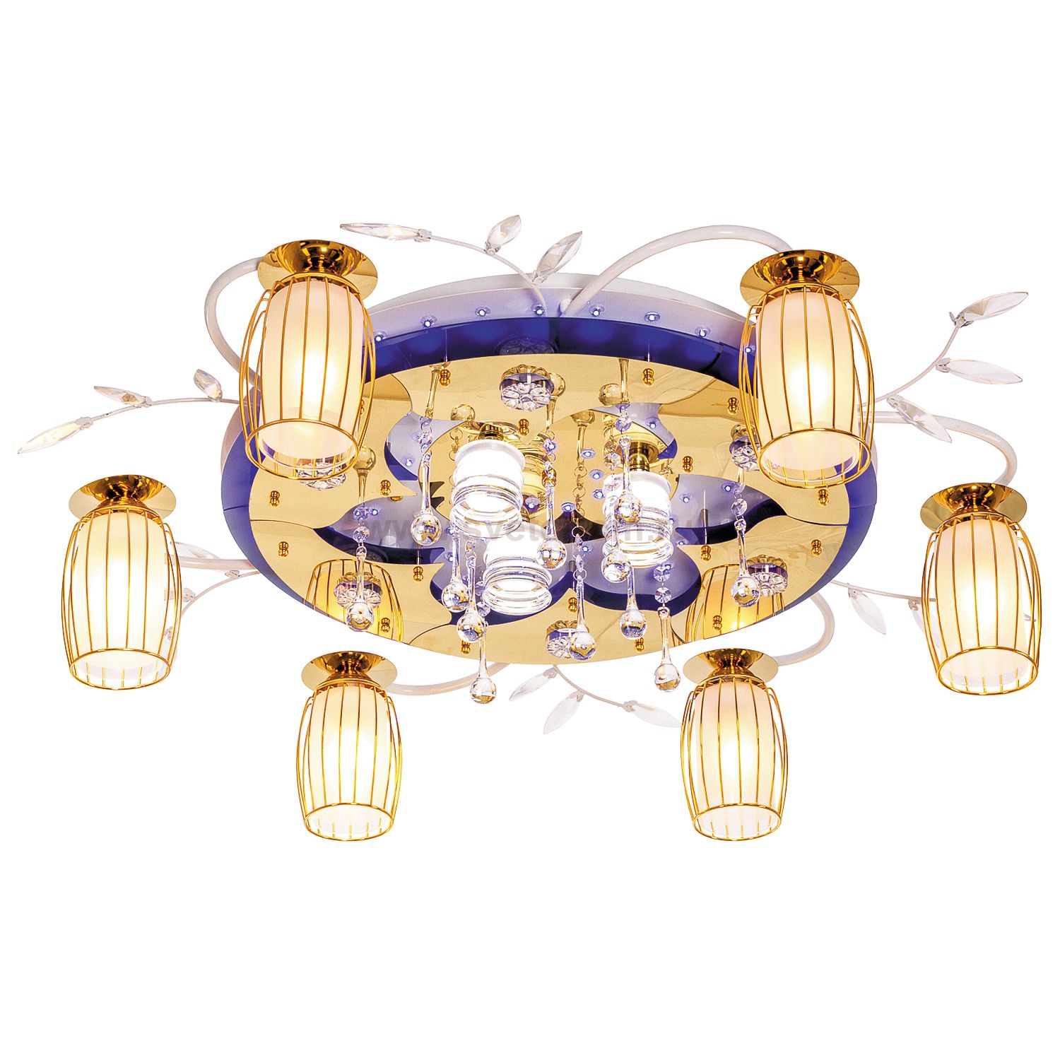 Люстра космос Экономсвет 8296/6+3WT+GD RC MIXLED