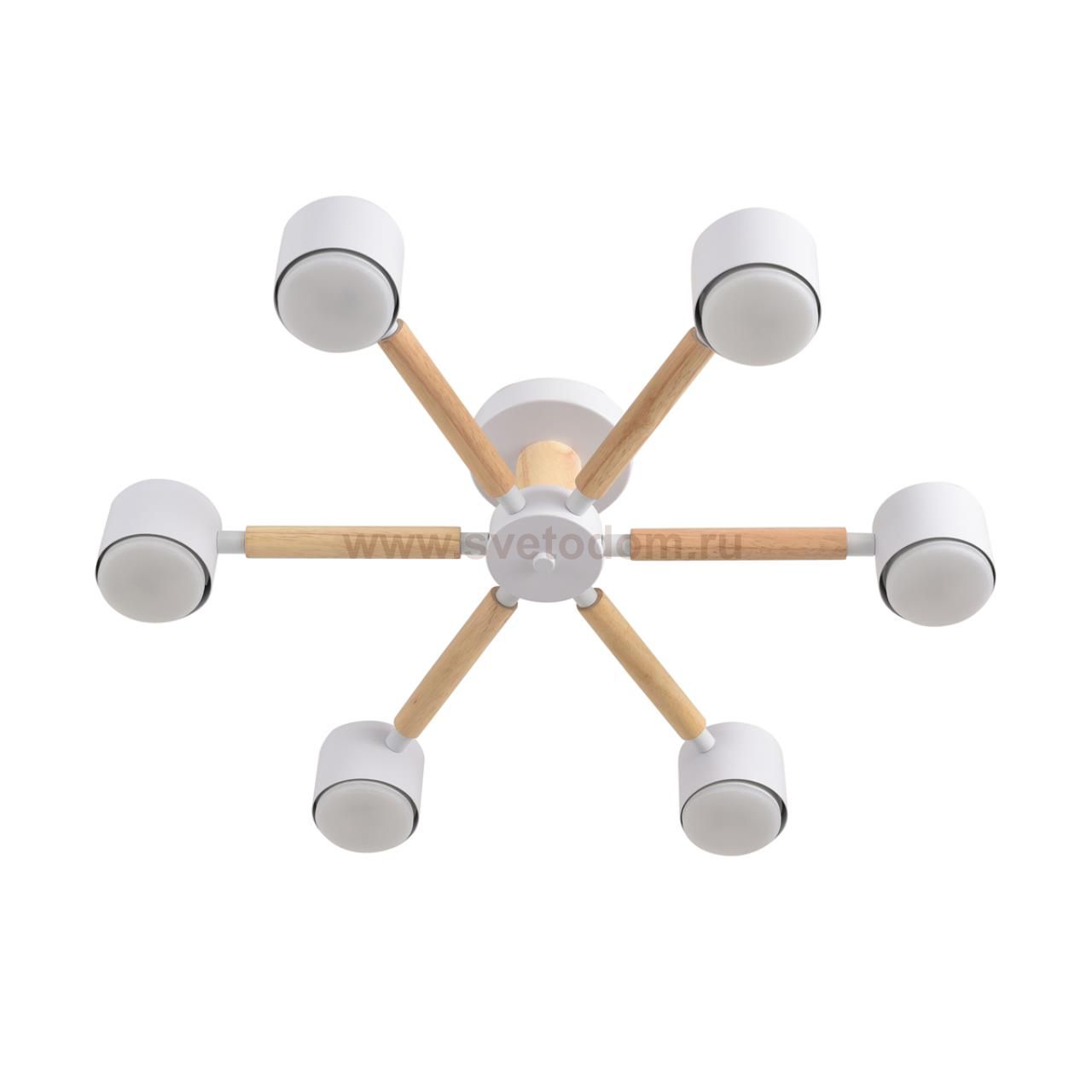 8306/6C COMFI белый, дерево/металл Светильник потолочный GX53 LED 6*7W 220V VUDI