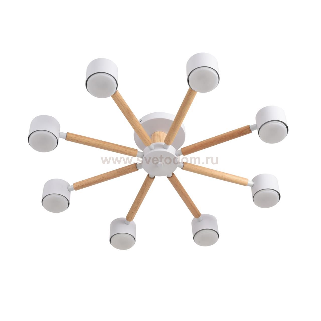 8306/8C COMFI белый, дерево/металл Светильник потолочный GX53 LED 8*7W 220V VUDI