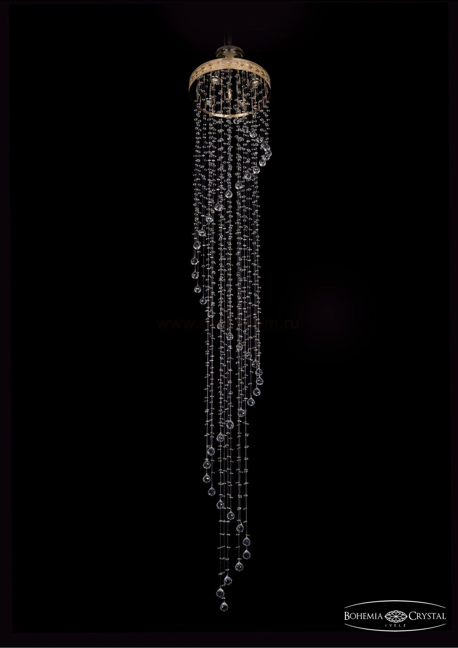 Люстра хрустальная большая Bohemia Ivele 8313/40-250/G/Balls