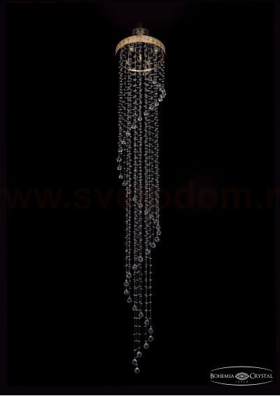 Люстра хрустальная большая Bohemia Ivele 8313/40-250/G/Balls
