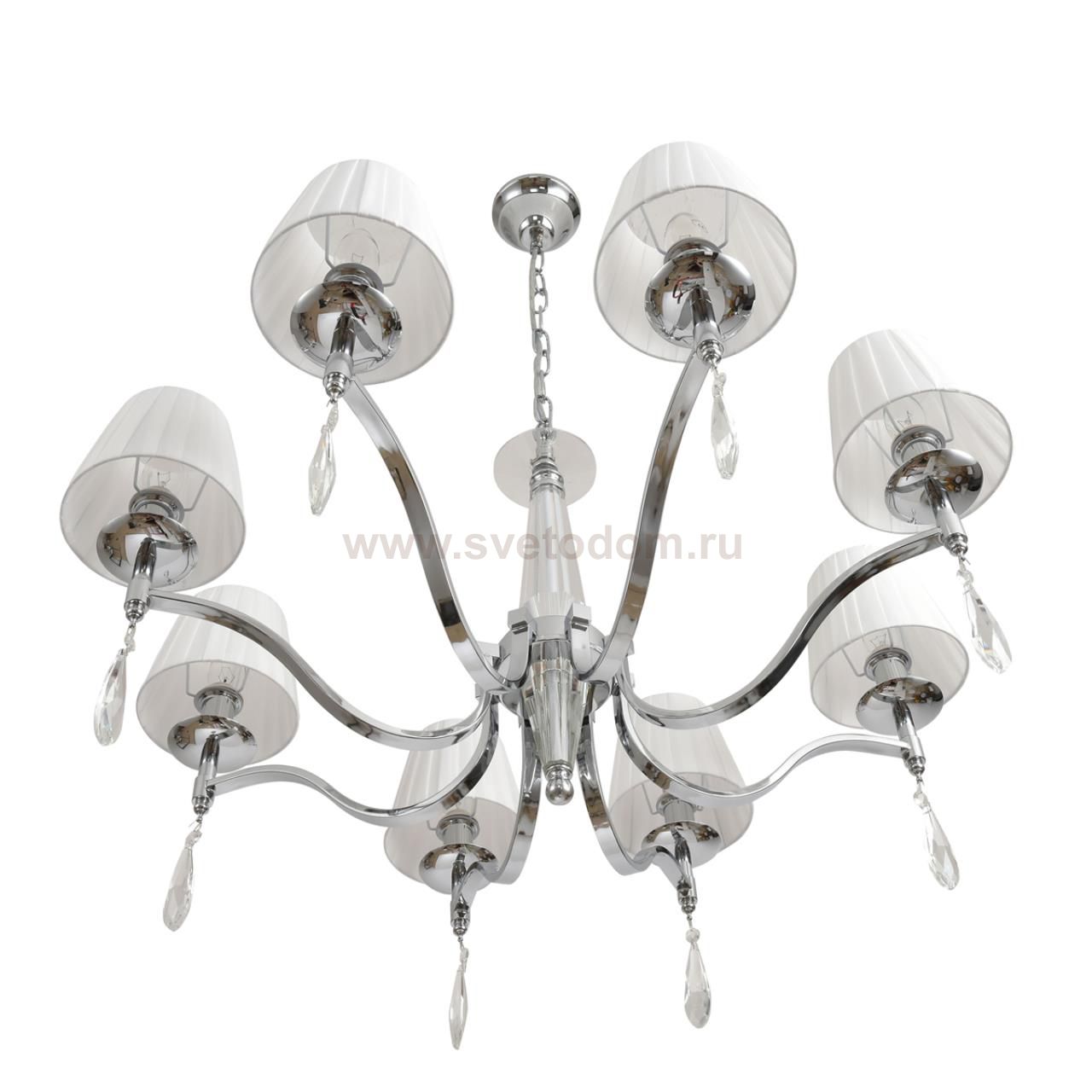 8316/8 CLASSI LN26 хром/белый, металл/хрусталь/текстиль Люстра E14 8*40W 220V MAGDA