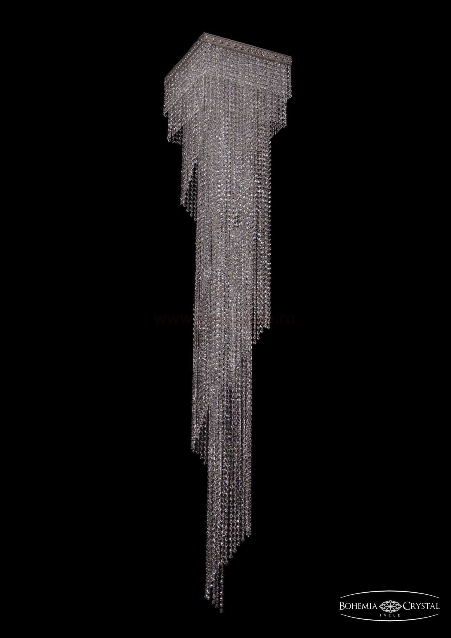 Люстра хрустальная большая Bohemia Ivele 8317/40-215/Ni